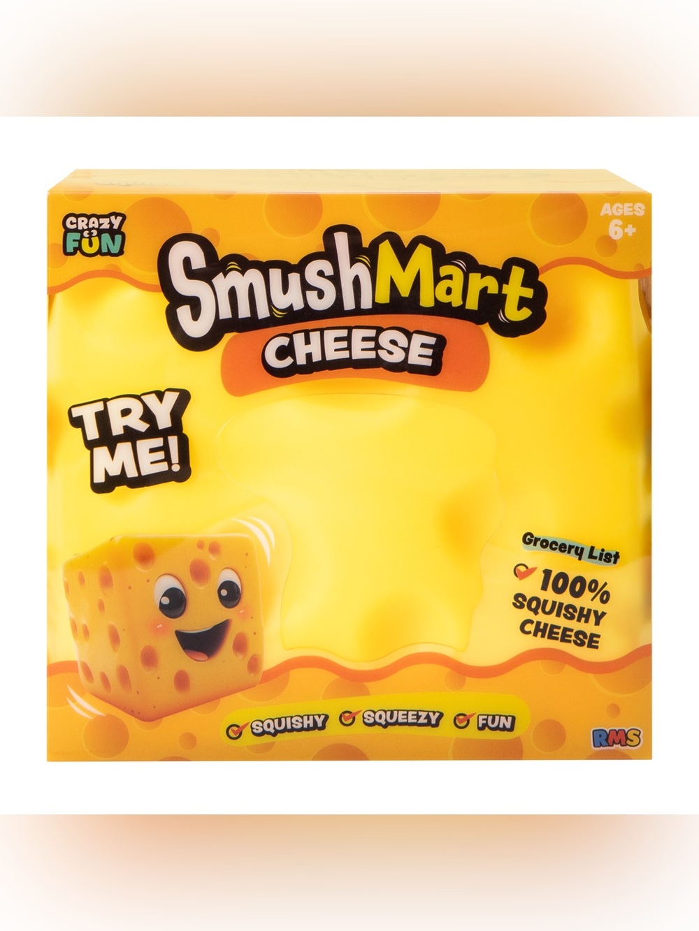 SmushMart Cheese Squishy Squeezy Cheese Block Sensory Fidget